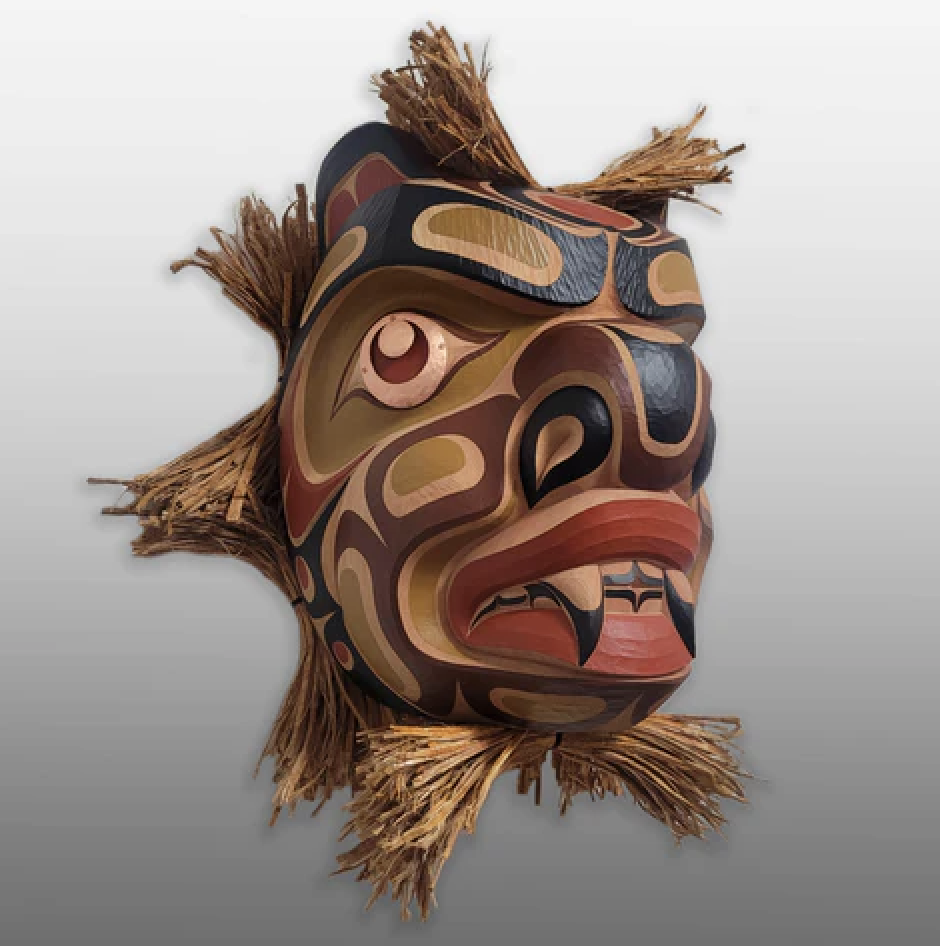 Black bear mask by Junior Henderson, Kwakwaka'wakw. Image Credit: Spirits of the West Coast.